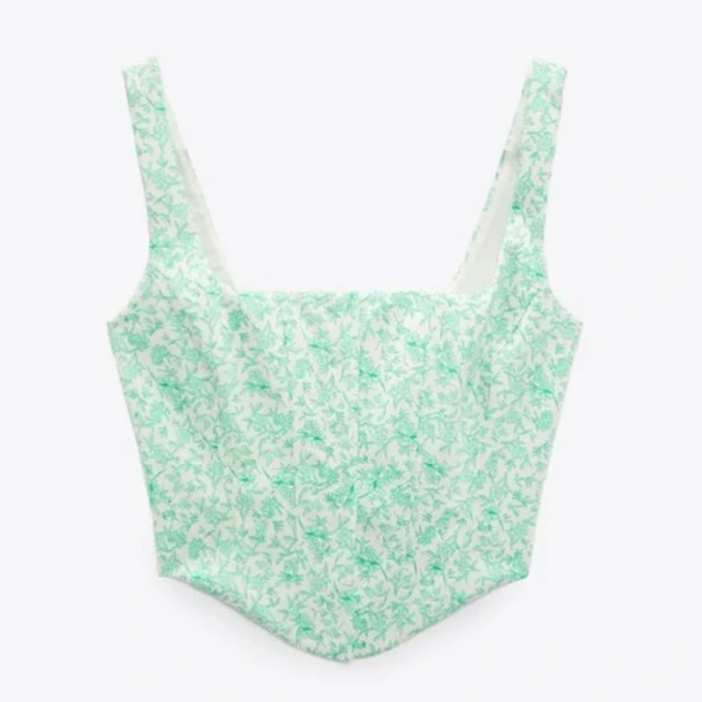 NWT Zara Poplin Corset Top